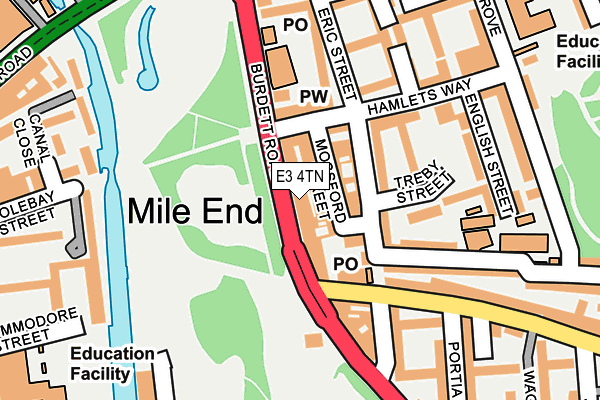 E3 4TN map - OS OpenMap – Local (Ordnance Survey)