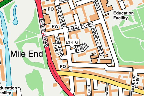 E3 4TQ map - OS OpenMap – Local (Ordnance Survey)