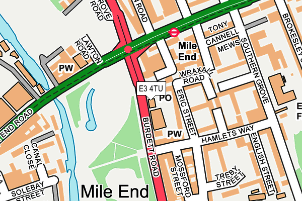 E3 4TU map - OS OpenMap – Local (Ordnance Survey)