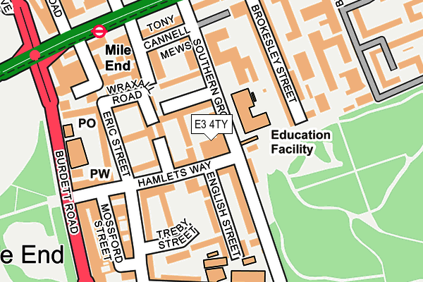 E3 4TY map - OS OpenMap – Local (Ordnance Survey)