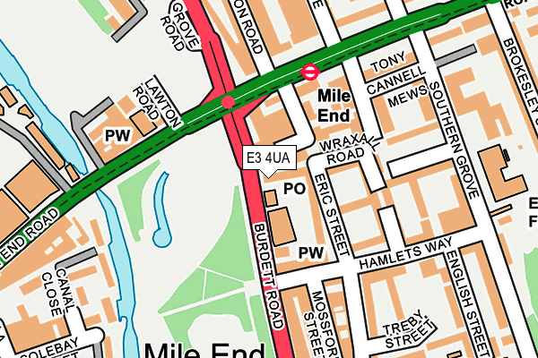 E3 4UA map - OS OpenMap – Local (Ordnance Survey)