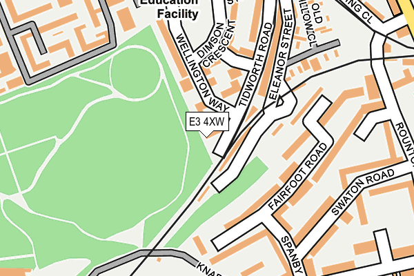 E3 4XW map - OS OpenMap – Local (Ordnance Survey)