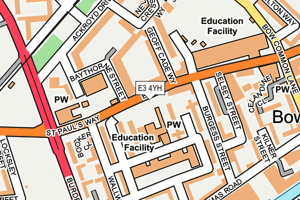 E3 4YH map - OS OpenMap – Local (Ordnance Survey)