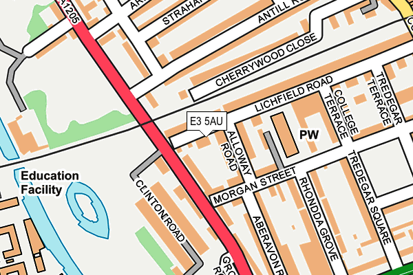 E3 5AU map - OS OpenMap – Local (Ordnance Survey)
