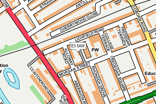 E3 5AW map - OS OpenMap – Local (Ordnance Survey)