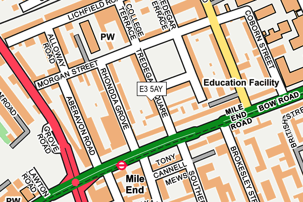 E3 5AY map - OS OpenMap – Local (Ordnance Survey)