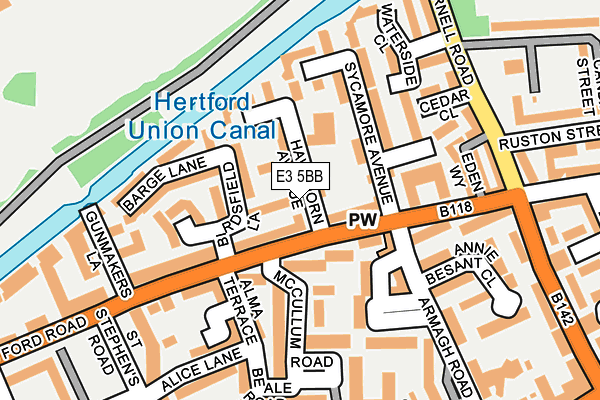 E3 5BB map - OS OpenMap – Local (Ordnance Survey)