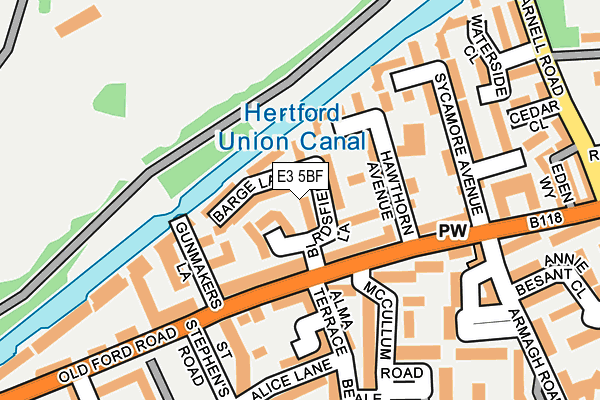 E3 5BF map - OS OpenMap – Local (Ordnance Survey)