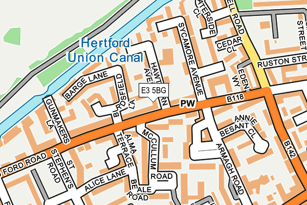 E3 5BG map - OS OpenMap – Local (Ordnance Survey)