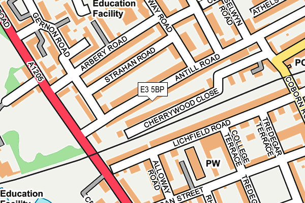 E3 5BP map - OS OpenMap – Local (Ordnance Survey)