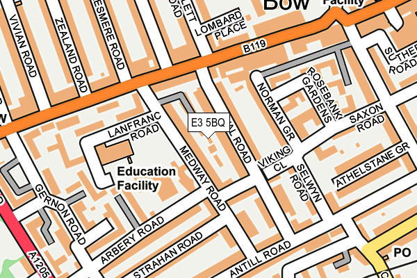 E3 5BQ map - OS OpenMap – Local (Ordnance Survey)