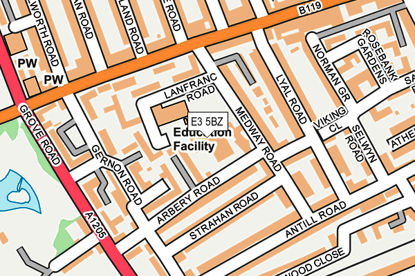 E3 5BZ map - OS OpenMap – Local (Ordnance Survey)