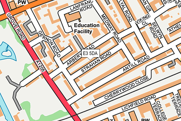 E3 5DA map - OS OpenMap – Local (Ordnance Survey)