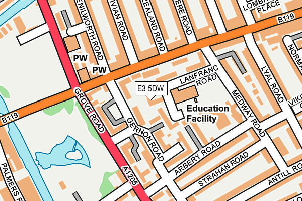 E3 5DW map - OS OpenMap – Local (Ordnance Survey)