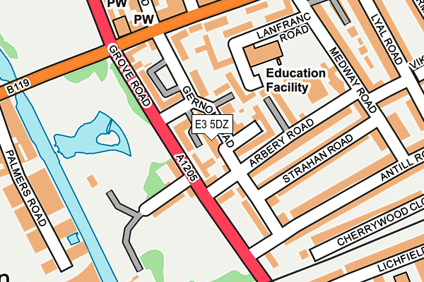 E3 5DZ map - OS OpenMap – Local (Ordnance Survey)