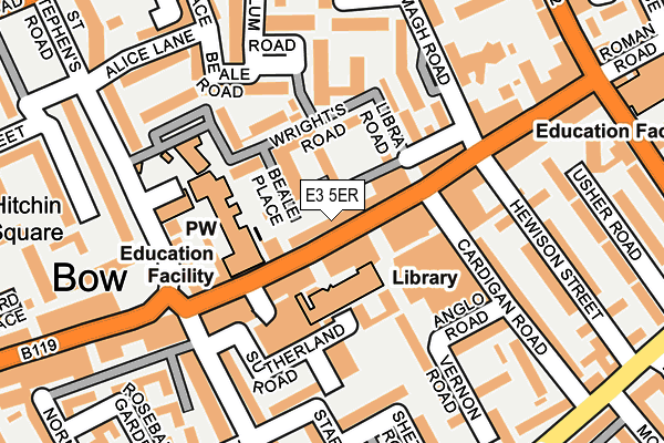 E3 5ER map - OS OpenMap – Local (Ordnance Survey)