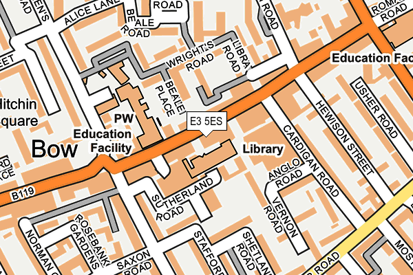 E3 5ES map - OS OpenMap – Local (Ordnance Survey)