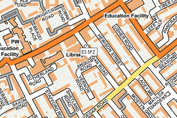 E3 5FZ map - OS OpenMap – Local (Ordnance Survey)