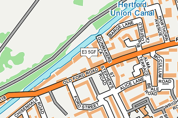 E3 5GF map - OS OpenMap – Local (Ordnance Survey)