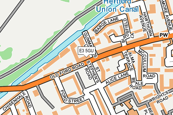 E3 5GU map - OS OpenMap – Local (Ordnance Survey)