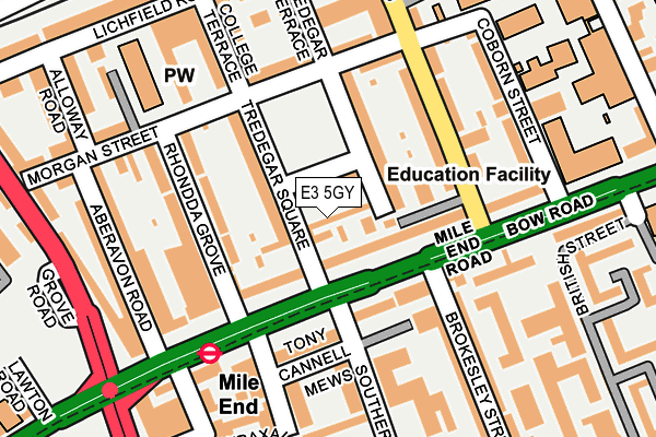 E3 5GY map - OS OpenMap – Local (Ordnance Survey)