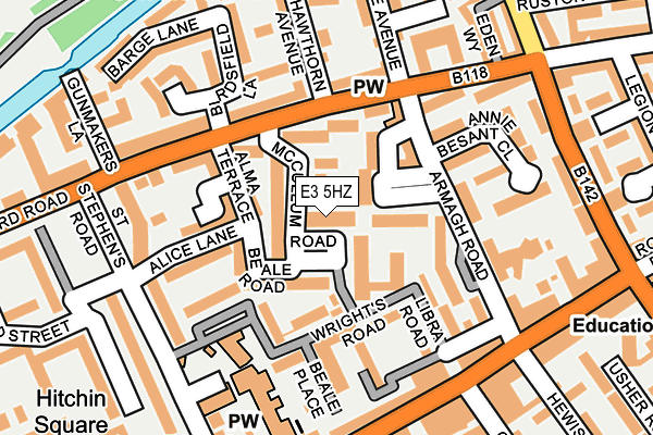 E3 5HZ map - OS OpenMap – Local (Ordnance Survey)