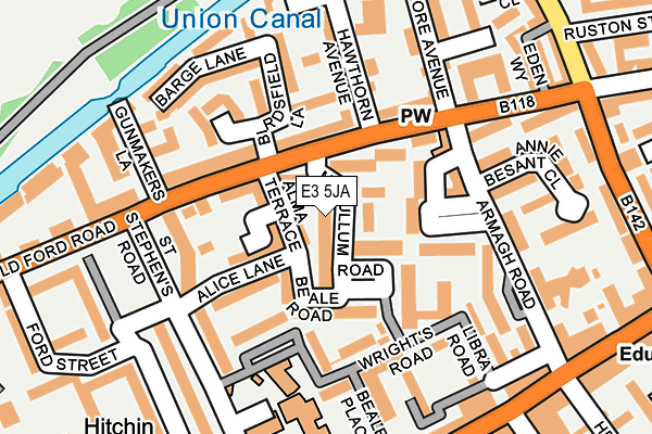 E3 5JA map - OS OpenMap – Local (Ordnance Survey)
