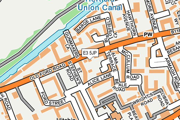 E3 5JP map - OS OpenMap – Local (Ordnance Survey)