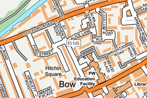 E3 5JQ map - OS OpenMap – Local (Ordnance Survey)