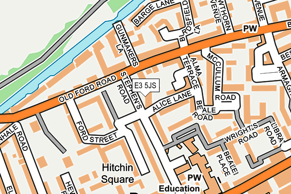 E3 5JS map - OS OpenMap – Local (Ordnance Survey)