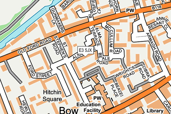 E3 5JX map - OS OpenMap – Local (Ordnance Survey)