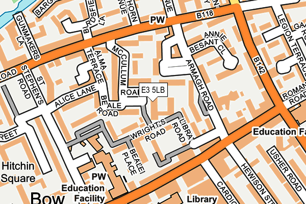 E3 5LB map - OS OpenMap – Local (Ordnance Survey)