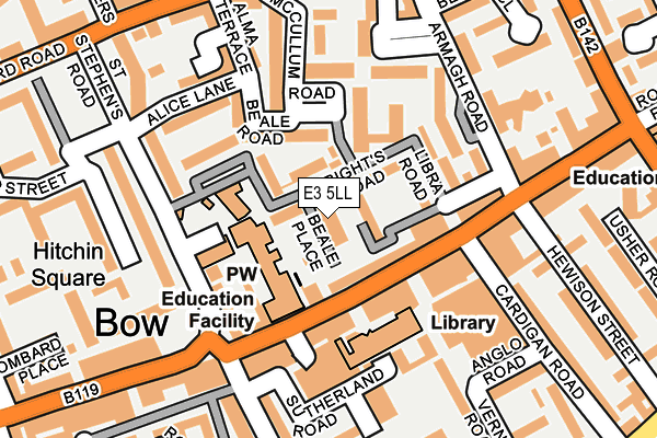 E3 5LL map - OS OpenMap – Local (Ordnance Survey)