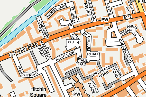 E3 5LN map - OS OpenMap – Local (Ordnance Survey)