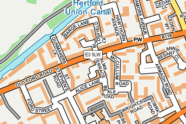 E3 5LW map - OS OpenMap – Local (Ordnance Survey)