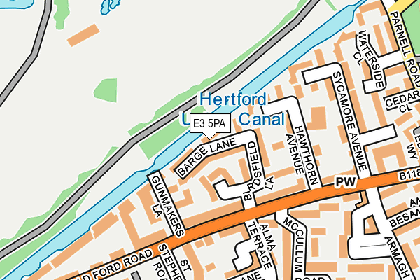 E3 5PA map - OS OpenMap – Local (Ordnance Survey)