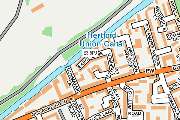 E3 5PJ map - OS OpenMap – Local (Ordnance Survey)