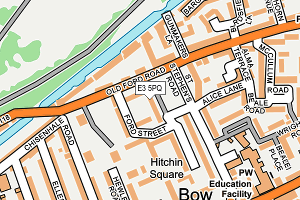 E3 5PQ map - OS OpenMap – Local (Ordnance Survey)