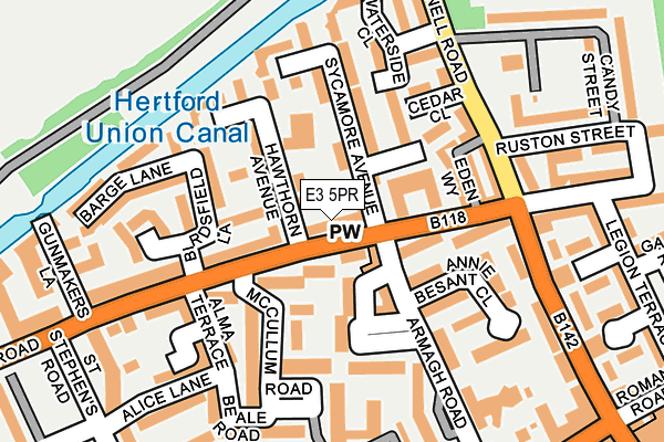 E3 5PR map - OS OpenMap – Local (Ordnance Survey)