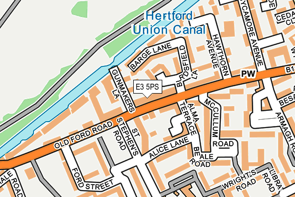 E3 5PS map - OS OpenMap – Local (Ordnance Survey)