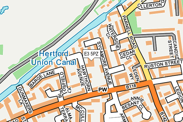 E3 5PZ map - OS OpenMap – Local (Ordnance Survey)