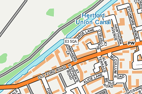 E3 5QA map - OS OpenMap – Local (Ordnance Survey)