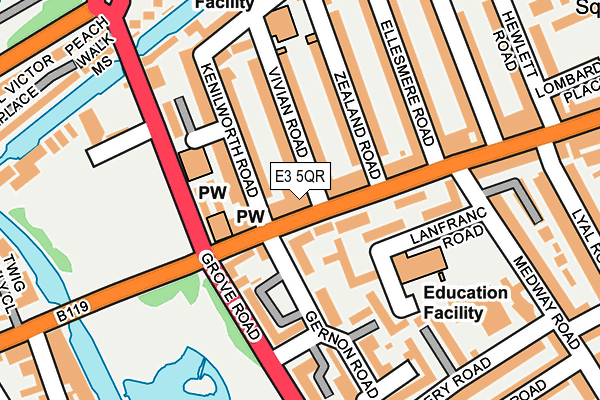 E3 5QR map - OS OpenMap – Local (Ordnance Survey)