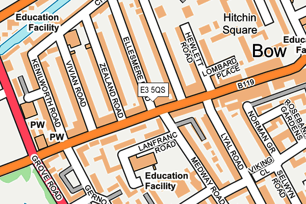 E3 5QS map - OS OpenMap – Local (Ordnance Survey)