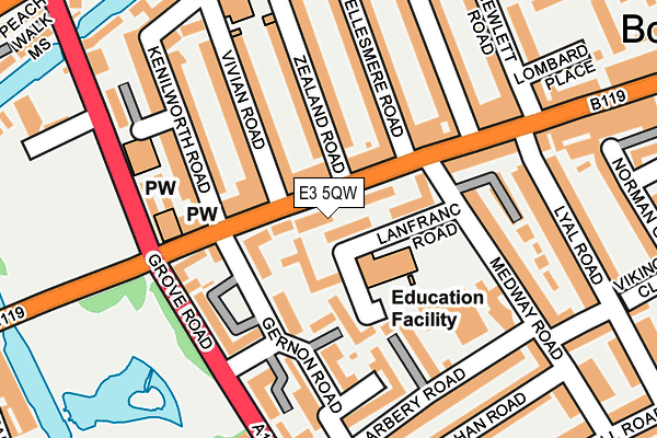 E3 5QW map - OS OpenMap – Local (Ordnance Survey)