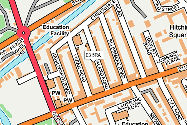 E3 5RA map - OS OpenMap – Local (Ordnance Survey)