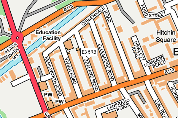 E3 5RB map - OS OpenMap – Local (Ordnance Survey)