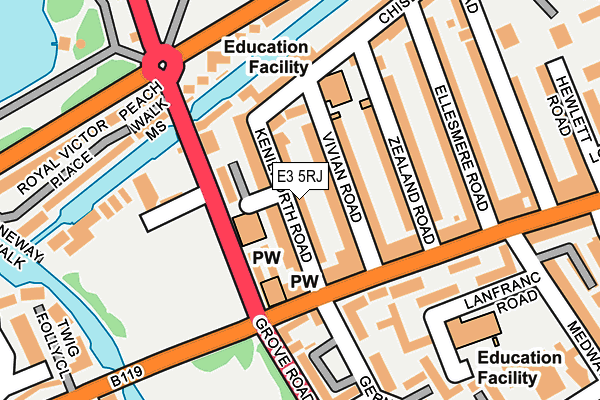 E3 5RJ map - OS OpenMap – Local (Ordnance Survey)