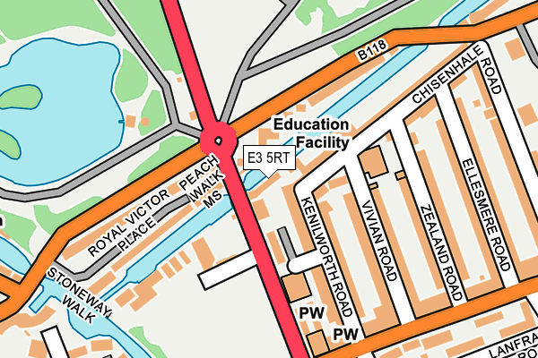 E3 5RT map - OS OpenMap – Local (Ordnance Survey)
