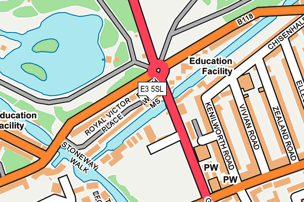 E3 5SL map - OS OpenMap – Local (Ordnance Survey)